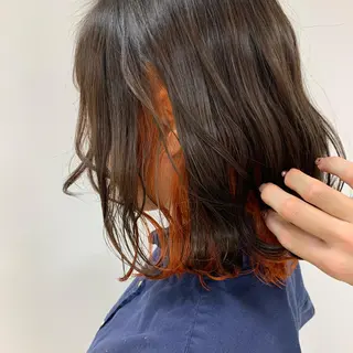 ミディアム カラー 暖色/ブリーチカラー 🎀 M i k uのヘアスタイル