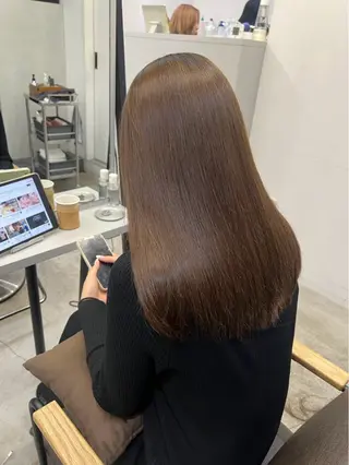 ロング パーマ 🍒モテ暖色カラー × うる艶✧ ゆなのヘアスタイル