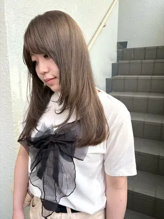 ロング カラー レイヤーカット🍏 顔周りカット/ののかのヘアスタイル