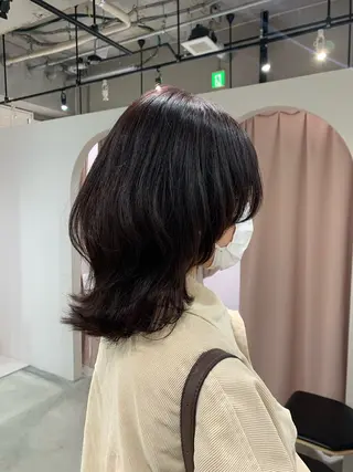 ミディアム カラー ヘアアレンジ kei🤎ベージュ /透明感カラー/博多のヘアスタイル