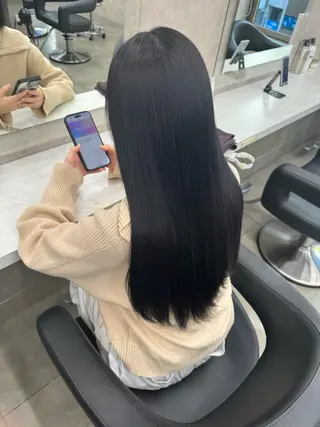 セミロング カラー パーマ ヘアアレンジ メンズ キッズ 韓国系🇰🇷🩶 艶暗髪/MEIのヘアスタイル