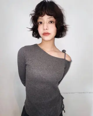 ショート スパイラルパーマ/デ ザインカット/アミのヘアスタイル