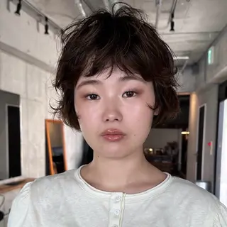 ショート パーマ 前野 日奈のヘアスタイル