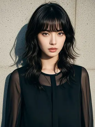 セミロング ウルフカット 811 大阪梅田 ウルフのヘアスタイル