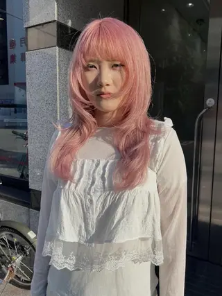 セミロング カラー 富田 紗世のヘアスタイル