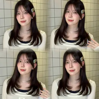 ロング カラー ヘアアレンジ 韓国ヘア/ワンホン ヘア/Rumiのヘアスタイル