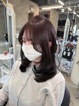 セミロング カラー caho/大阪梅田 韓国ヘア♡のヘアスタイル