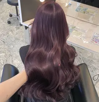 ロング カラー 縮毛矯正/暖色カラー ピンクベージュのヘアスタイル