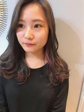 セミロング カラー ヘアアレンジ lani ブリーチ /ダブルカラーのヘアスタイル