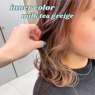 ミディアム カラー 岡野 静華のヘアスタイル