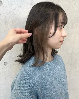 ミディアム カラー パーマ 透明感カラー✂︎ /縮毛矯正/YUKAのヘアスタイル