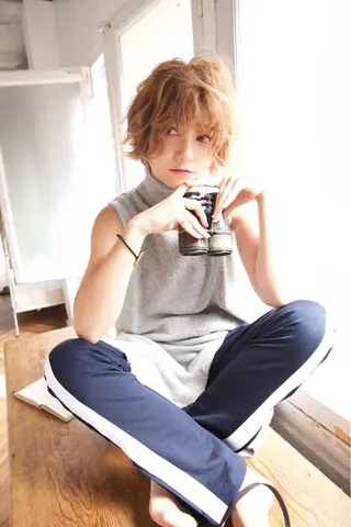 ショート ミディアム カラー パーマ ヘアアレンジ メンズ 高瀬 信幸のヘアスタイル