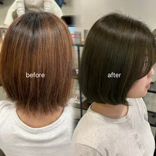 ショート カラー 海外ベージュカラー/ ハイライト/SAKUのヘアスタイル