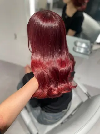 ミディアム 透明感巻ける縮毛矯正 可愛いStyle杏琉のヘアスタイル