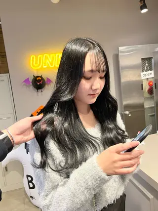 ロング カラー パーマ ヘアアレンジ メンズ 上品＆韓国風 🥀海心🥀のヘアスタイル