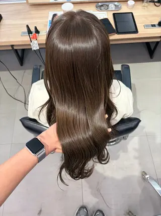 セミロング カラー 縮毛/くすみカラー Mariamu🌼のヘアスタイル
