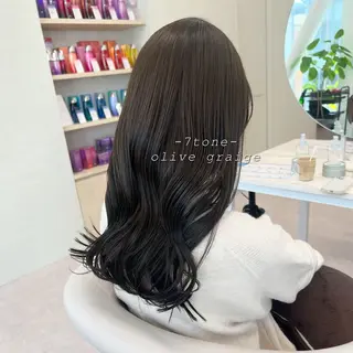 ロング カラー 美髪矯正/シークレッ トハイライト🤍りさのヘアスタイル