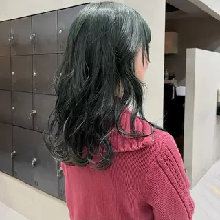 ミディアム カラー なな/ICI/レイヤ ーパーマ/上前津のヘアスタイル