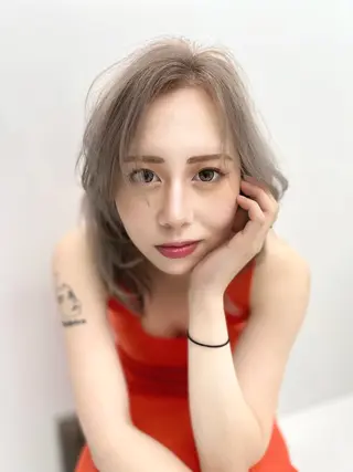 ミディアム カラー メンズパーマ /栄/伊藤りんなのヘアスタイル