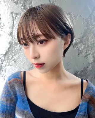ショート カラー パーマ レイヤーカット⭐️ ハッシュカット特化のヘアスタイル
