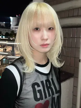 ミディアム ウルフ🦋顔まわり ❤︎ ͛めいのヘアスタイル