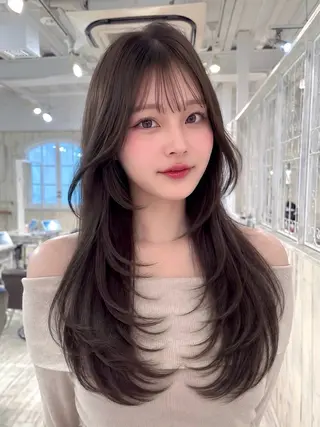 ロング カラー 【韓国ヘア×透明感 カラー】笹谷 莉未のヘアスタイル