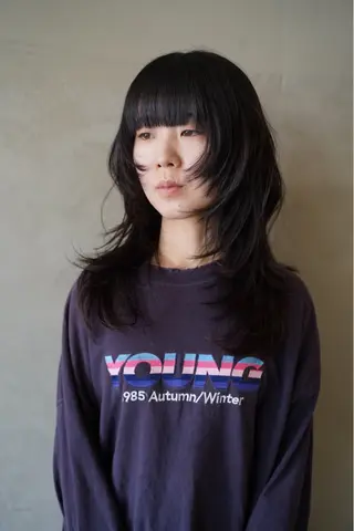 セミロング 石江 奈琉のヘアスタイル