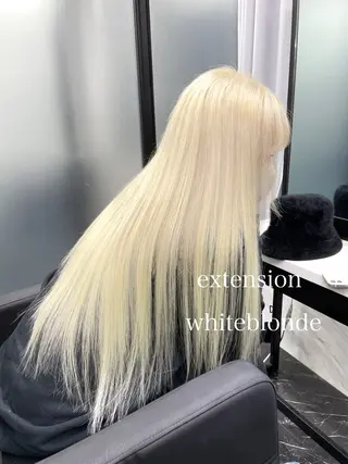 ロング カラー エクステ🩵ブリーチ 韓国ヘア🩵KAEのヘアスタイル