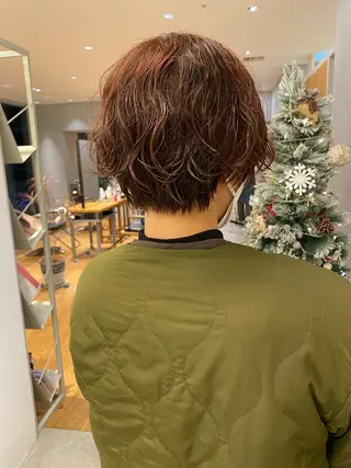 ショート パーマ ヘアアレンジ 、 、のヘアスタイル