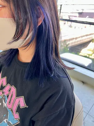 ミディアム カラー ブリーチなしで透明感 カラー松内真太のヘアスタイル