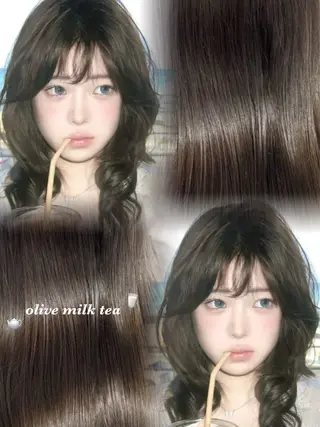 カラー うる艶透明感ベージュ / RINO🥥🤍のヘアスタイル