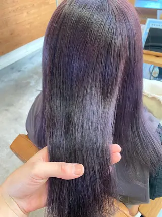 セミロング カラー 酸性ストレート/ブリ ーチなしWカラー河本のヘアスタイル