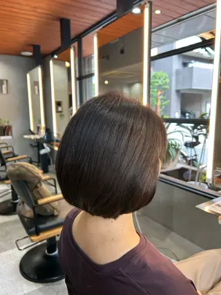 ミディアム カラー 艶カラー/ベージュ/ ショート/安岡哲兵のヘアスタイル