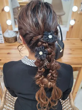 ロング ヘアアレンジ ヘアセットサロン 渥美寿美翔のヘアスタイル