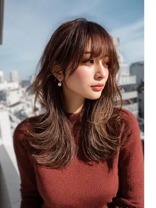 ミディアム 韓国×艶ハイトーンが ✨絶対可愛い✨リオ✨のヘアスタイル