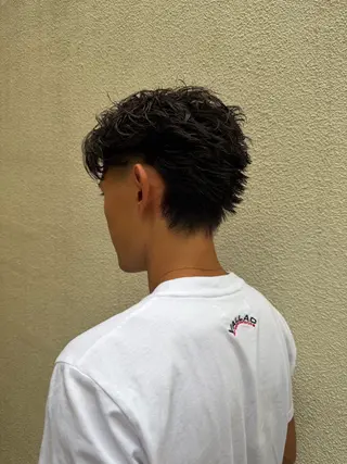 ミディアム パーマ メンズ 💈ニュアンスパーマ センターパート💈のヘアスタイル