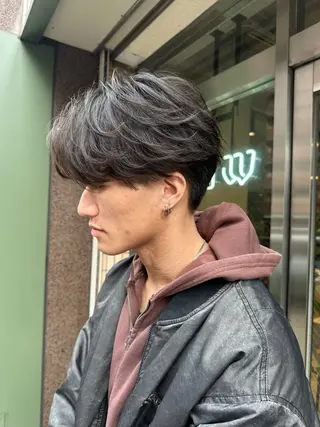 ミディアム パーマ メンズ 酒井 智規のヘアスタイル