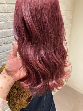 ロング カラー 曲がる縮毛矯正 LIBER 岩名のヘアスタイル