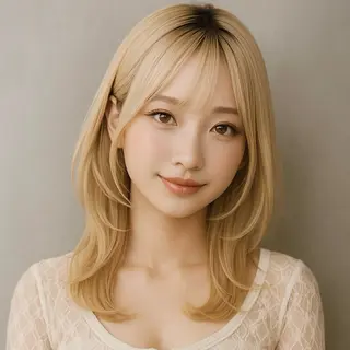 ミディアム ✨当日予約OK✨ /透明感カラー/莉未のヘアスタイル