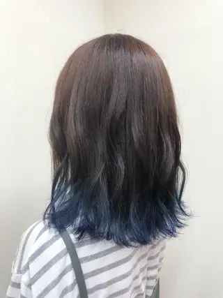 ミディアム カラー ヘアアレンジ 山﨑 優真のヘアスタイル