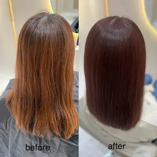 セミロング カラー 透明感カラー💜艶髪 sayakaのヘアスタイル