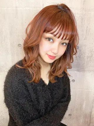 ミディアム カラー パーマ メンズ縮毛矯正 細谷碧海のヘアスタイル