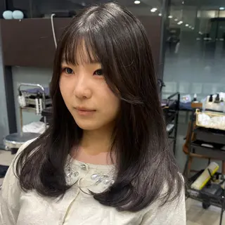 ミディアム 韓国風パーマ🌿コテ 巻き風パーマ/るいのヘアスタイル