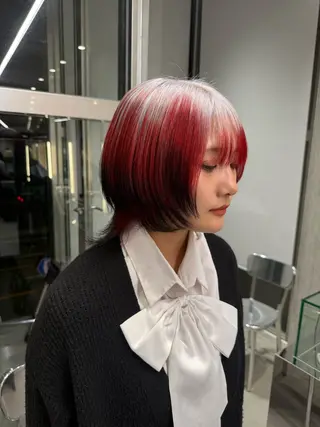 ミディアム カラー 村田 旭のヘアスタイル