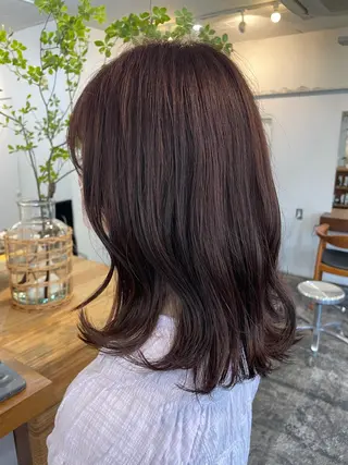 セミロング カラー 【表参道】Ruri デジタルパーマのヘアスタイル