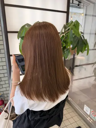 ミディアム 艶カラー/暖色カラー /ほのか🧁のヘアスタイル