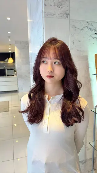 セミロング カラー hitomi ♡のヘアスタイル