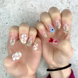 ミディアム カラー パーマ ヘアアレンジ メンズ キッズ ネイル マツエク・マツパ アイブロウ Salon Ｋのネイルデザイン
