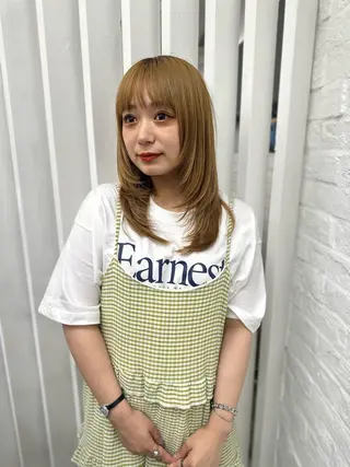 セミロング 前髪顔まわりカット 🌈中村海聖のヘアスタイル