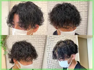ミディアム 新宿メンズパーマ ヨモギダのヘアスタイル